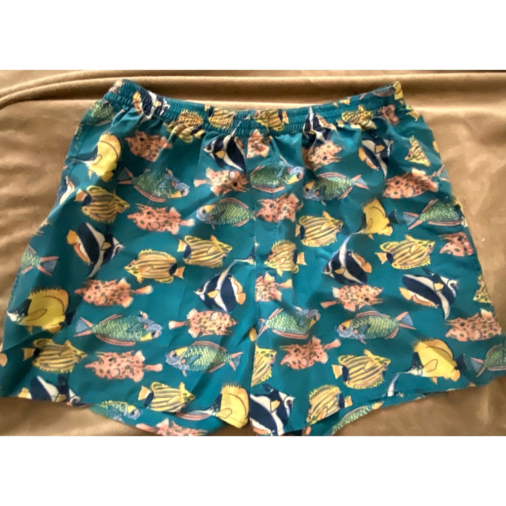 Vintage SAKS FIFTH AVENUE Silk Shorts Boxers TROPICAL FISH size LARGE L ~ NEW
